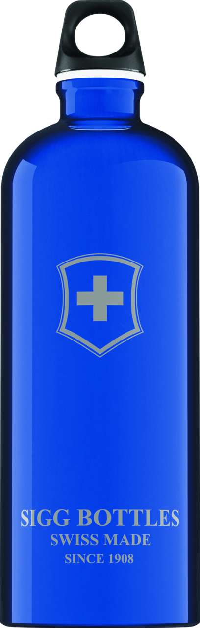 Sigg Fles Swiss Emblem Donkerblauw 1.0 liter