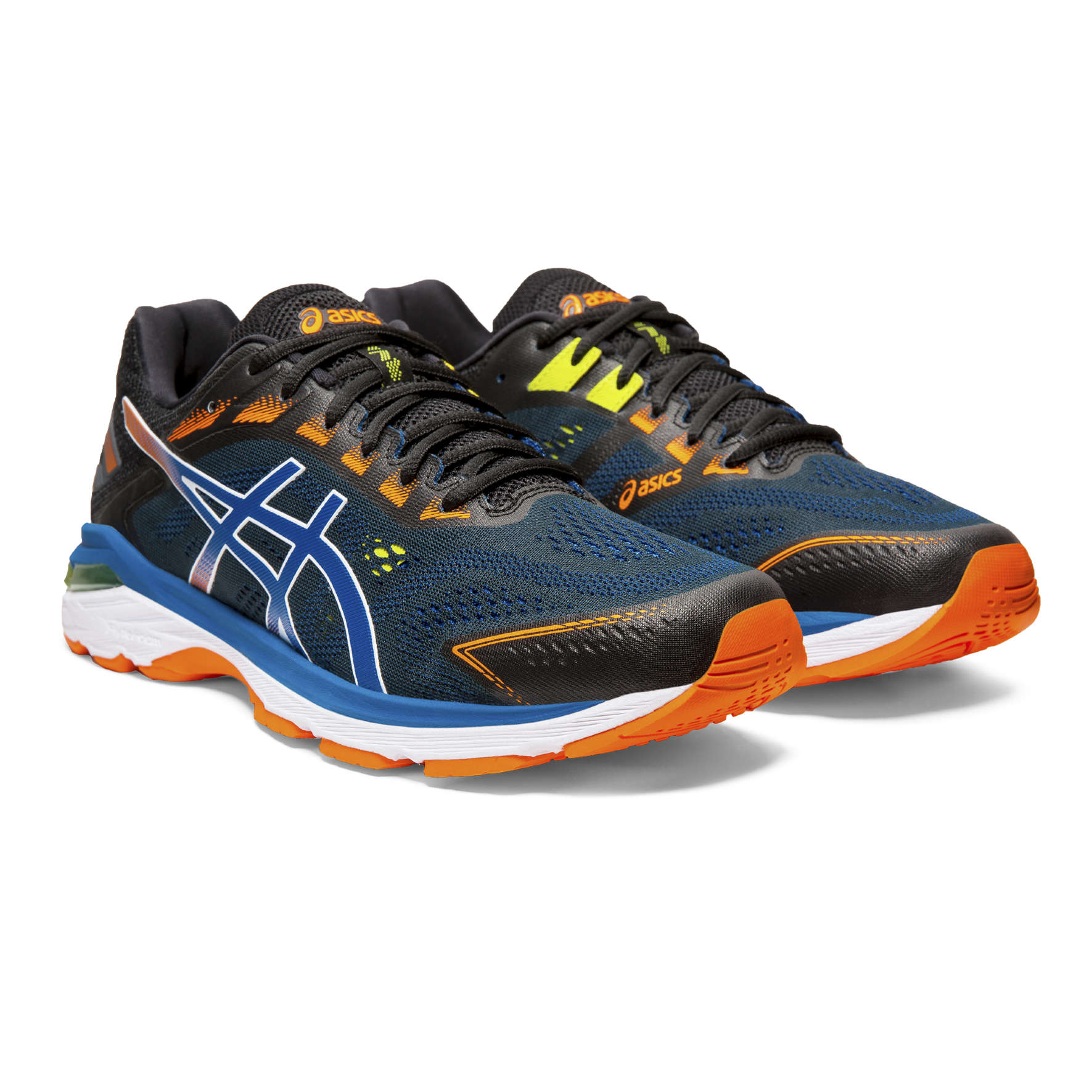 ASICS GT 2000 7 Hardloopschoenen Zwart/Blauw/Oranje Heren