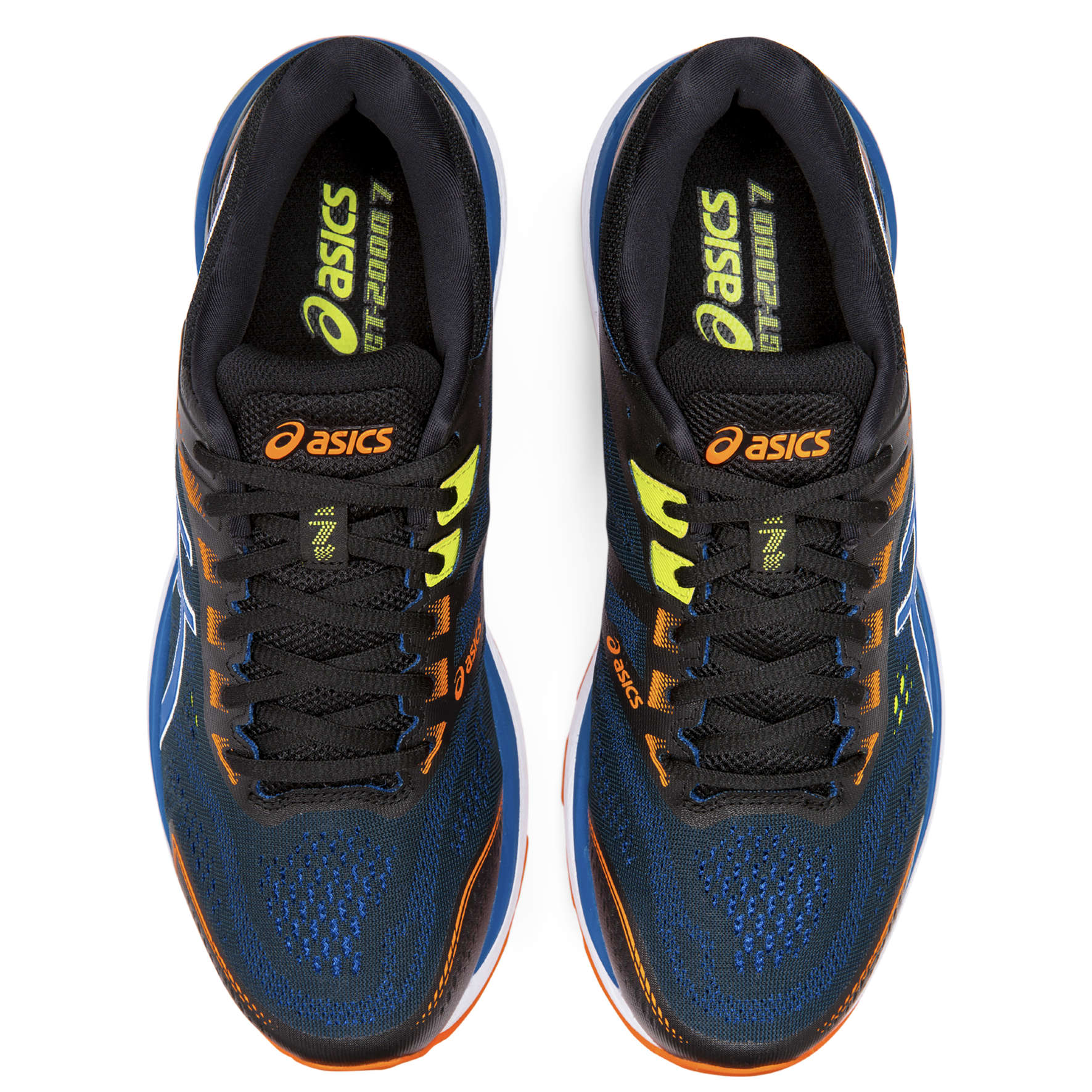 ASICS GT 2000 7 Hardloopschoenen Zwart/Blauw/Oranje Heren