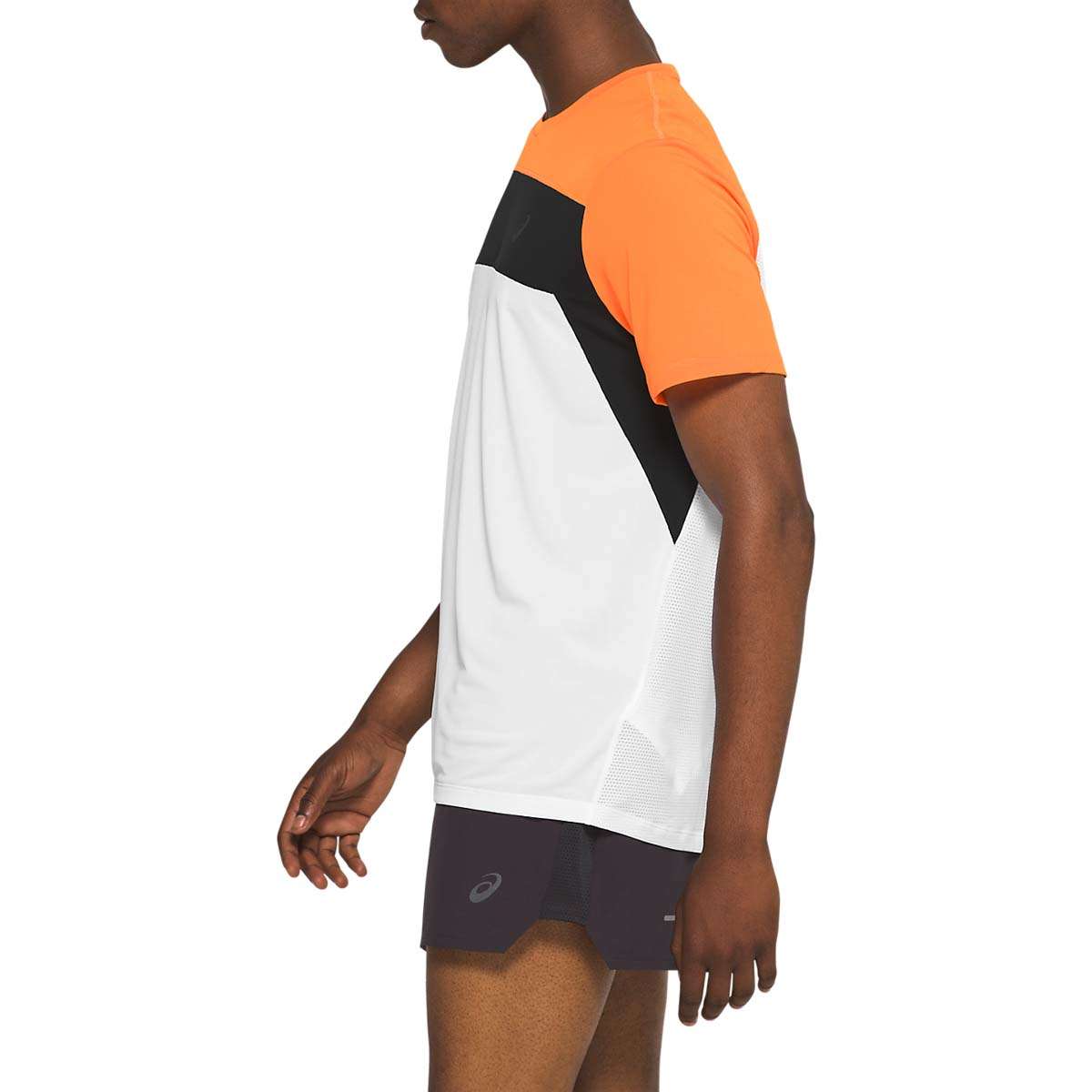 ASICS Race Hardloopshirt Korte Mouwen Wit/Oranje/Zwart Heren