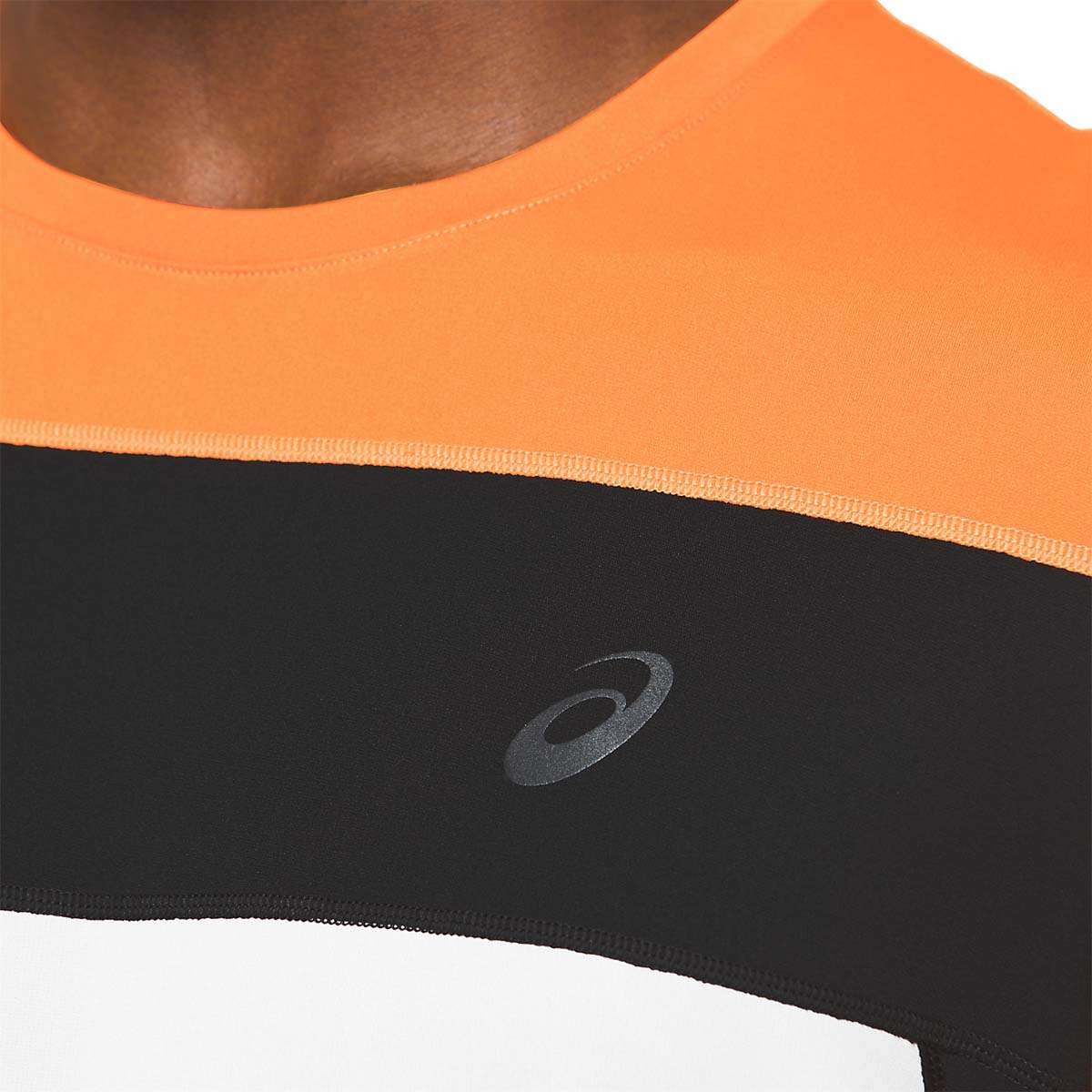 ASICS Race Hardloopshirt Korte Mouwen Wit/Oranje/Zwart Heren