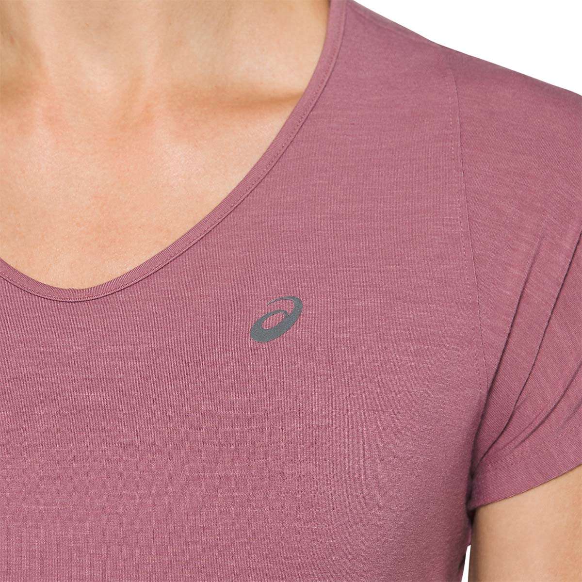 ASICS V-Neck Hardloopshirt Korte Mouwen Paars/Zilver Dames