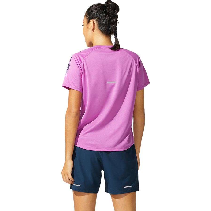 ASICS Icon Hardloopshirt Korte Mouwen Paars/Zwart Dames