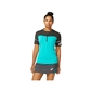 ASICS Fujitrail Hardloopshirt Korte Mouwen Blauw/Bruin Dames