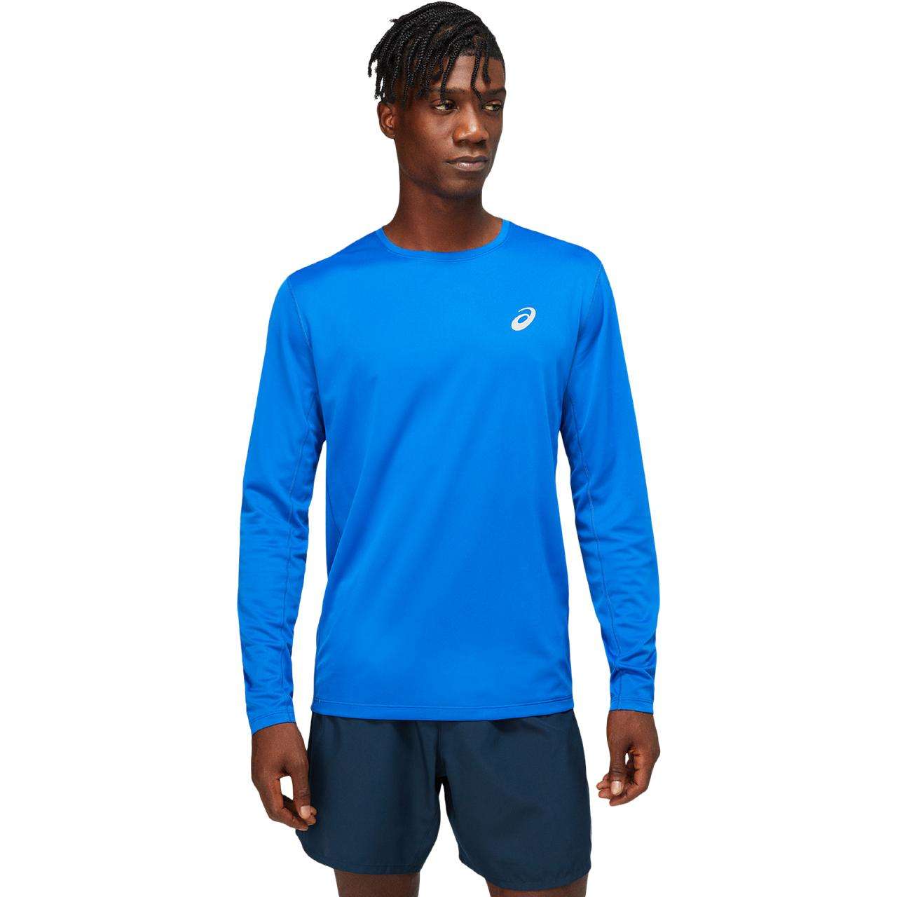 ASICS Core Hardloopshirt Lange Mouwen Blauw/Zilver Heren