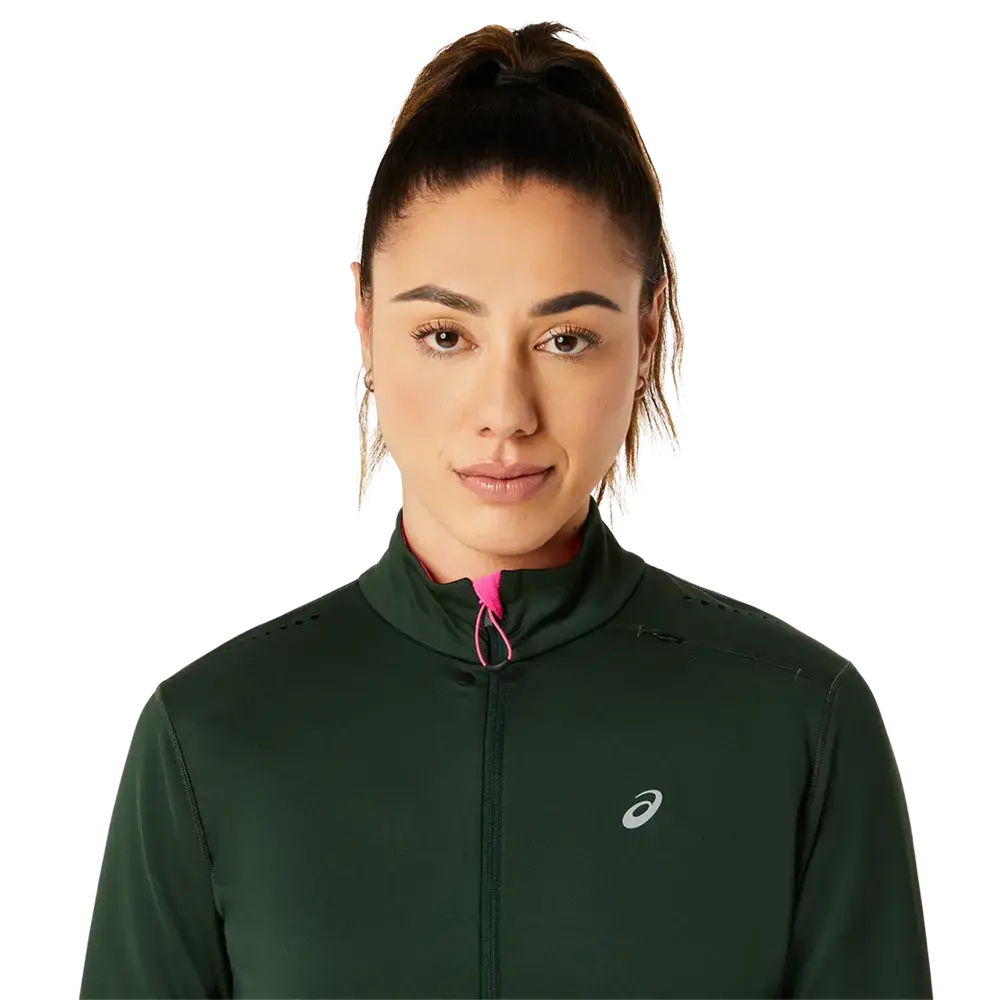 ASICS Winter Run 1/2 Zip Hardloopshirt Lange Mouwen Groen/Roze Dames