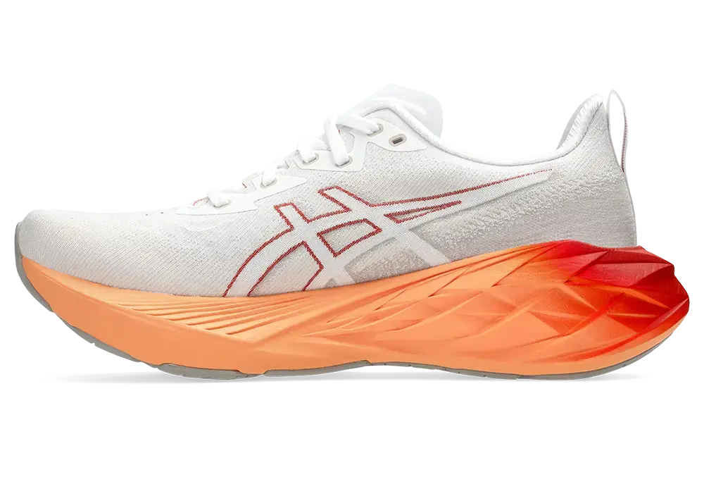 ASICS Novablast 4 Hardloopschoenen Wit/Rood/Oranje Heren