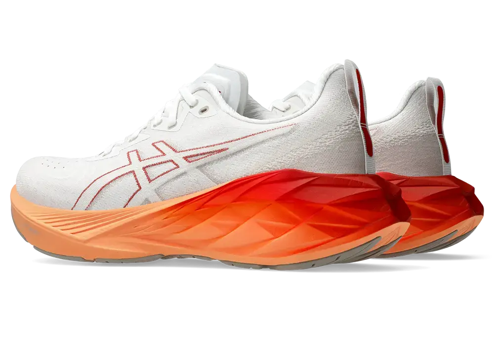 ASICS Novablast 4 Hardloopschoenen Wit/Rood/Oranje Heren