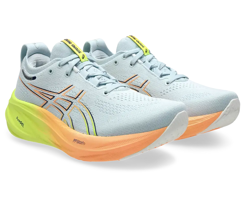 ASICS Gel-Nimbus 31 Paris Hardloopschoenen Grijs/Geel/Oranje Dames