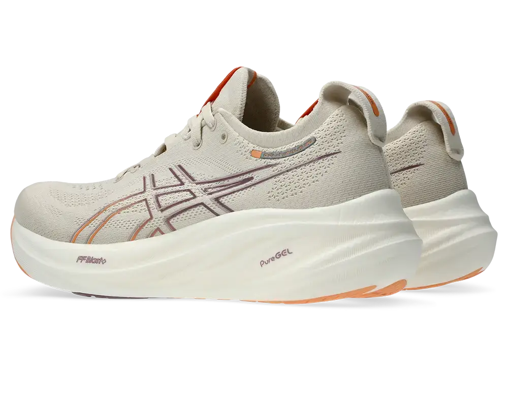 ASICS Gel-Nimbus 26 Hardloopschoenen Lichtbruin/Oranje Dames