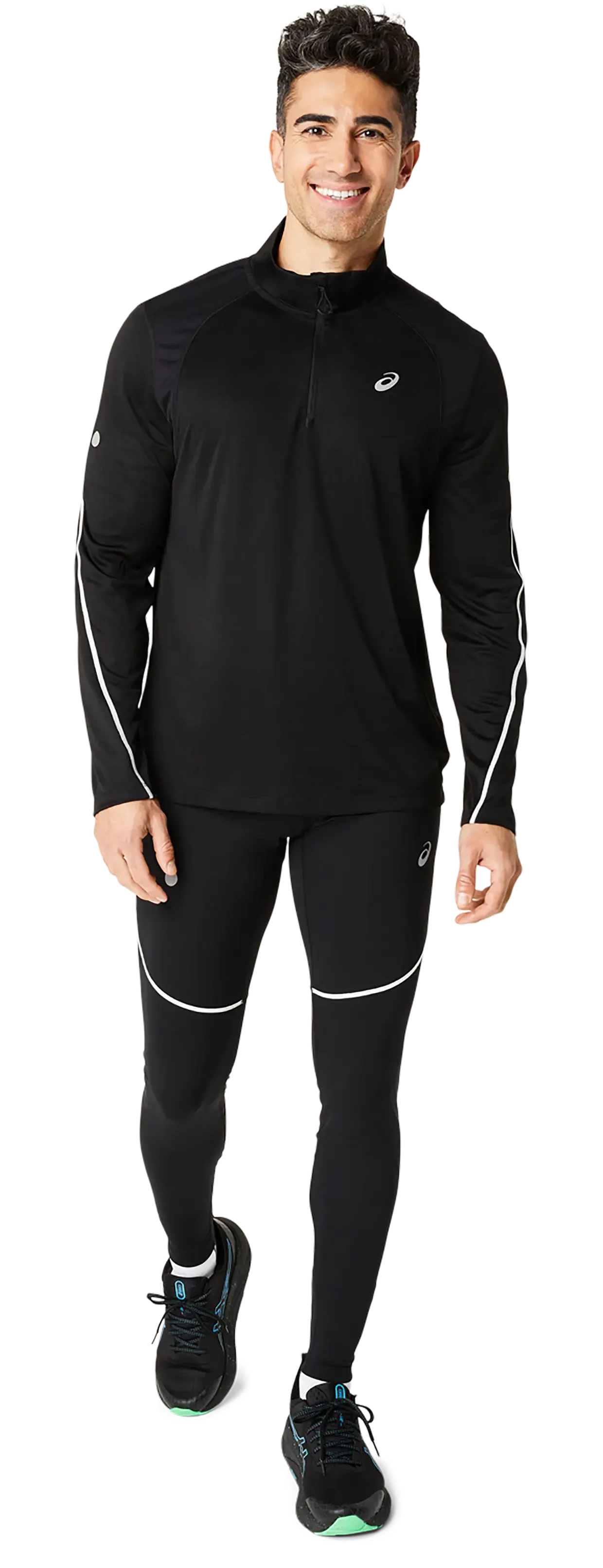 ASICS Road Lite-Show 1/2 Zip Hardloopshirt Lange Mouwen Zwart Heren