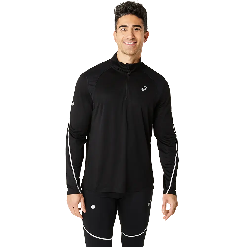 ASICS Road Lite-Show 1/2 Zip Hardloopshirt Lange Mouwen Zwart Heren