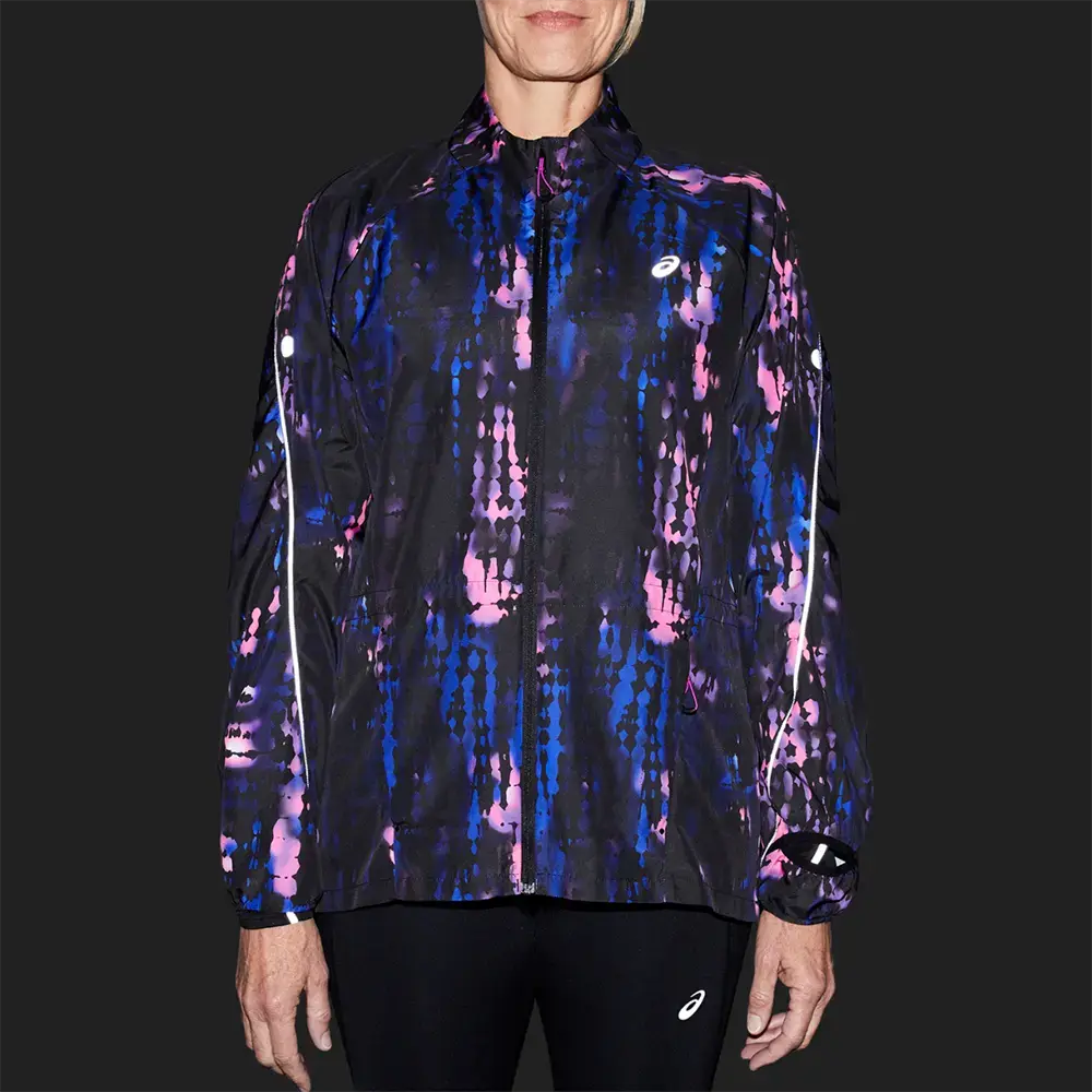 ASICS Road Lite-Show Packable Hardloopjack Zwart/Paars Dames