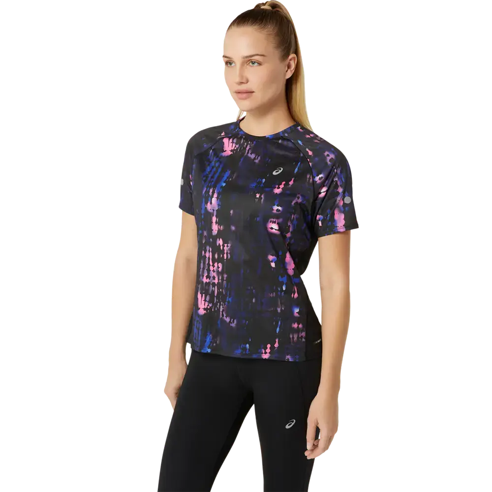 ASICS Road Lite-Show Hardloopshirt Korte Mouwen Zwart/Paars Dames