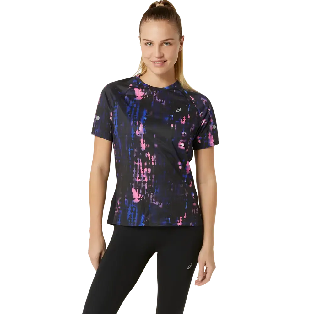 ASICS Road Lite-Show Hardloopshirt Korte Mouwen Zwart/Paars Dames