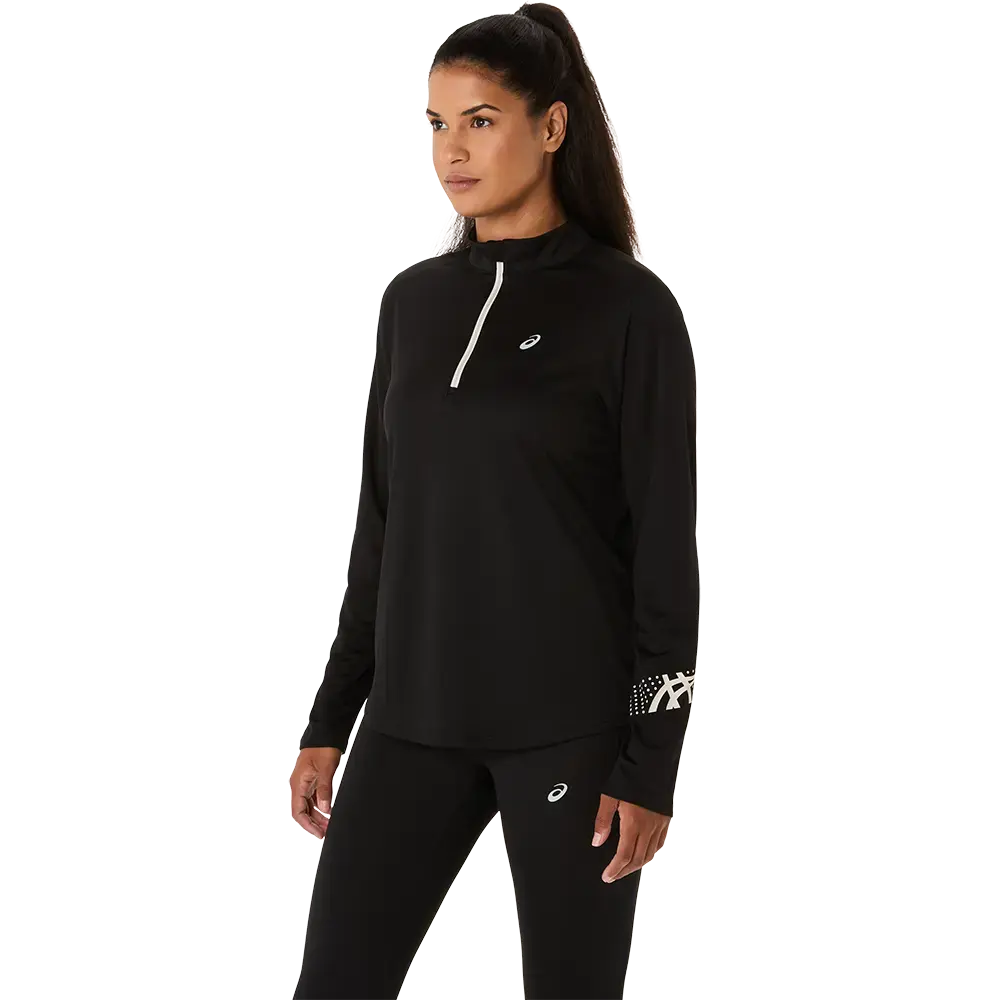 ASICS Icon 1/2 Zip Hardloopshirt Lange Mouwen Zwart Dames