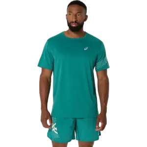 ASICS Icon Hardloopshirt Korte Mouwen Groen Heren