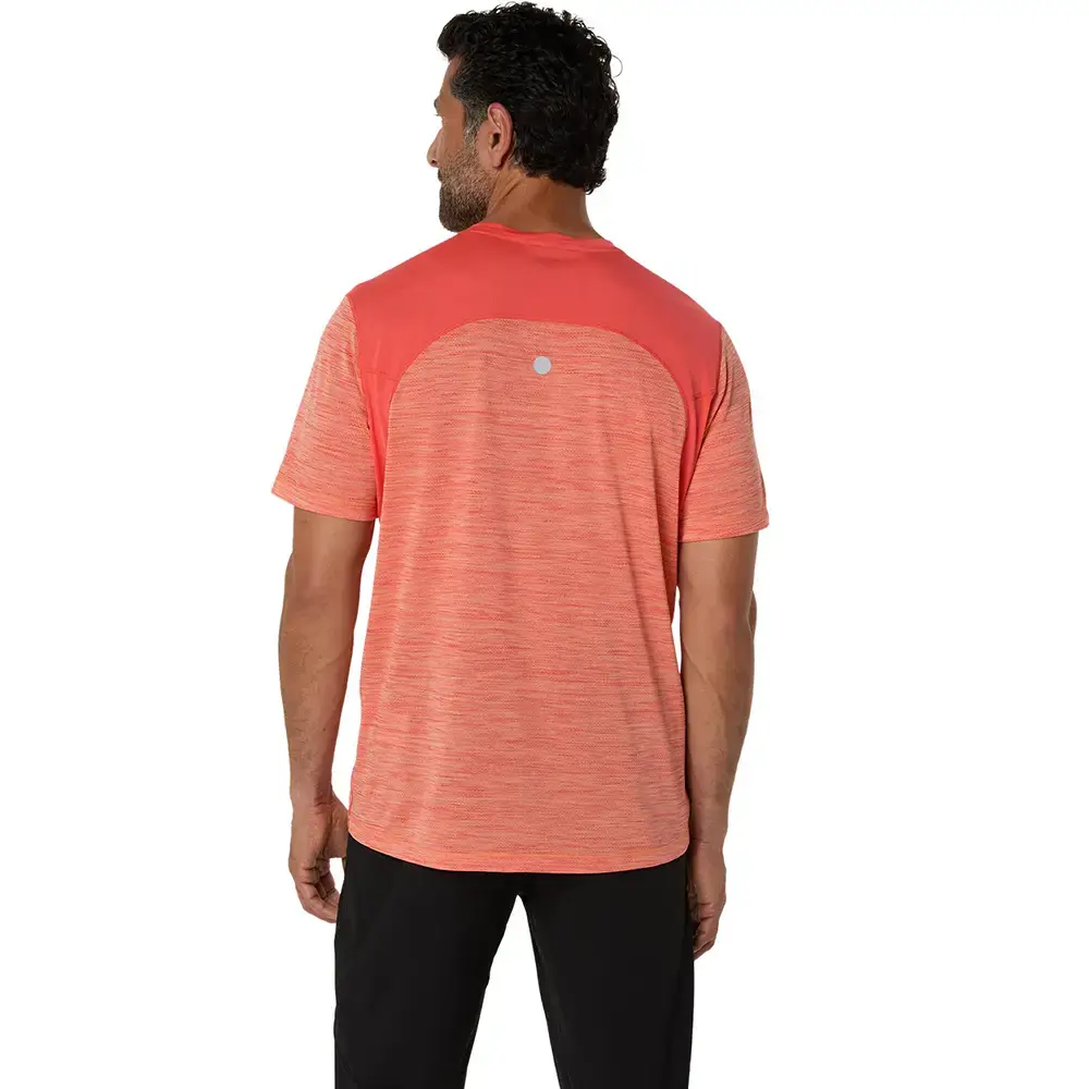 ASICS Road Hardloopshirt Korte Mouwen Roze/Oranje Heren