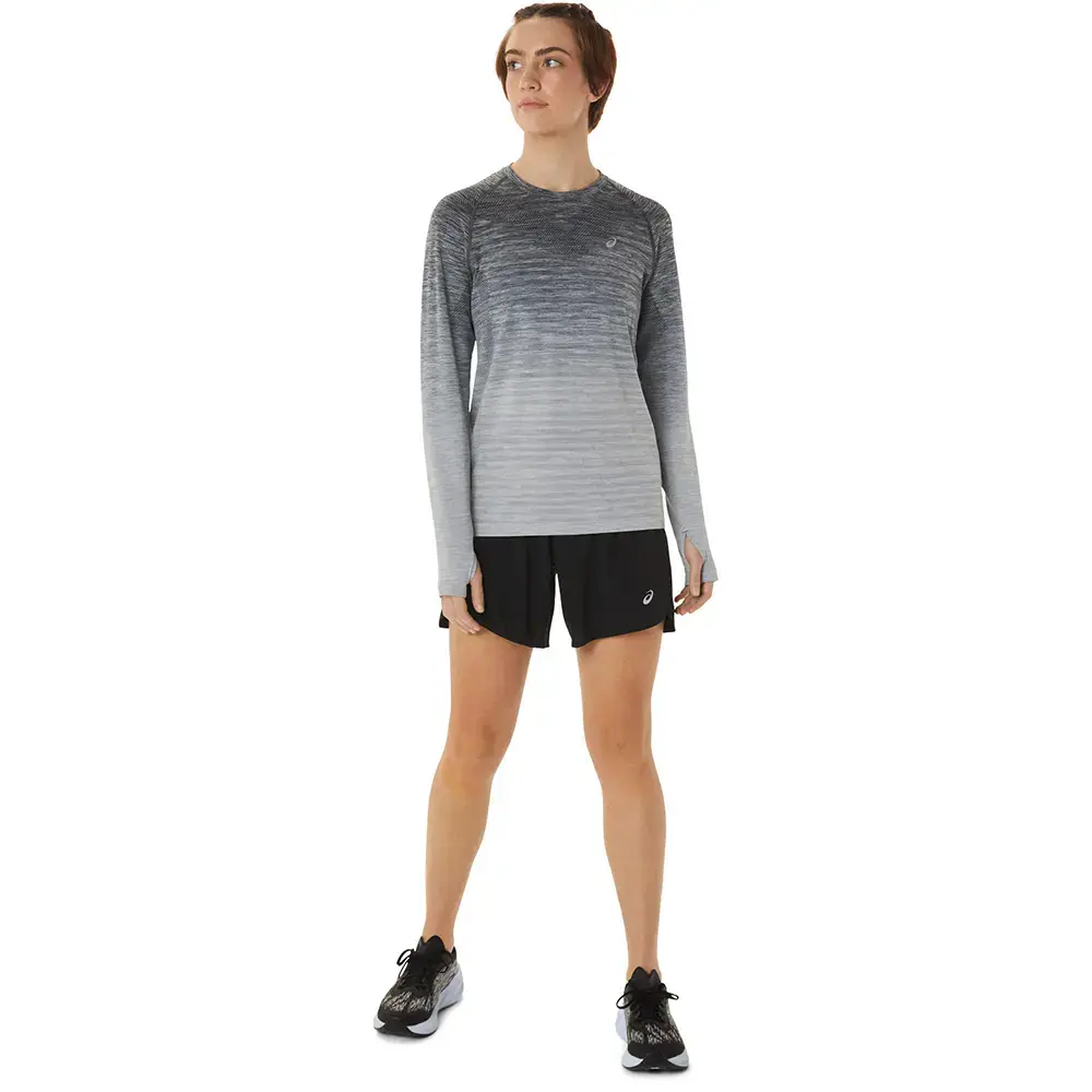 ASICS Seamless Hardloopshirt Lange Mouwen Grijs/Grijs Dames