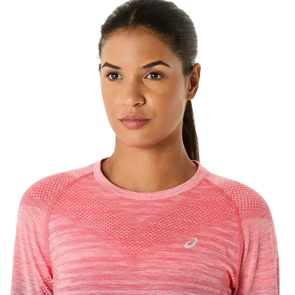 ASICS Seamless Hardloopshirt Lange Mouwen Roze/Paars Dames