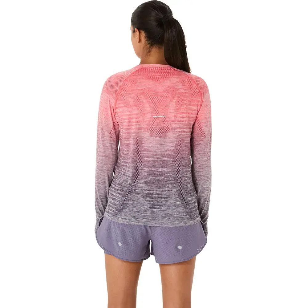 ASICS Seamless Hardloopshirt Lange Mouwen Roze/Paars Dames