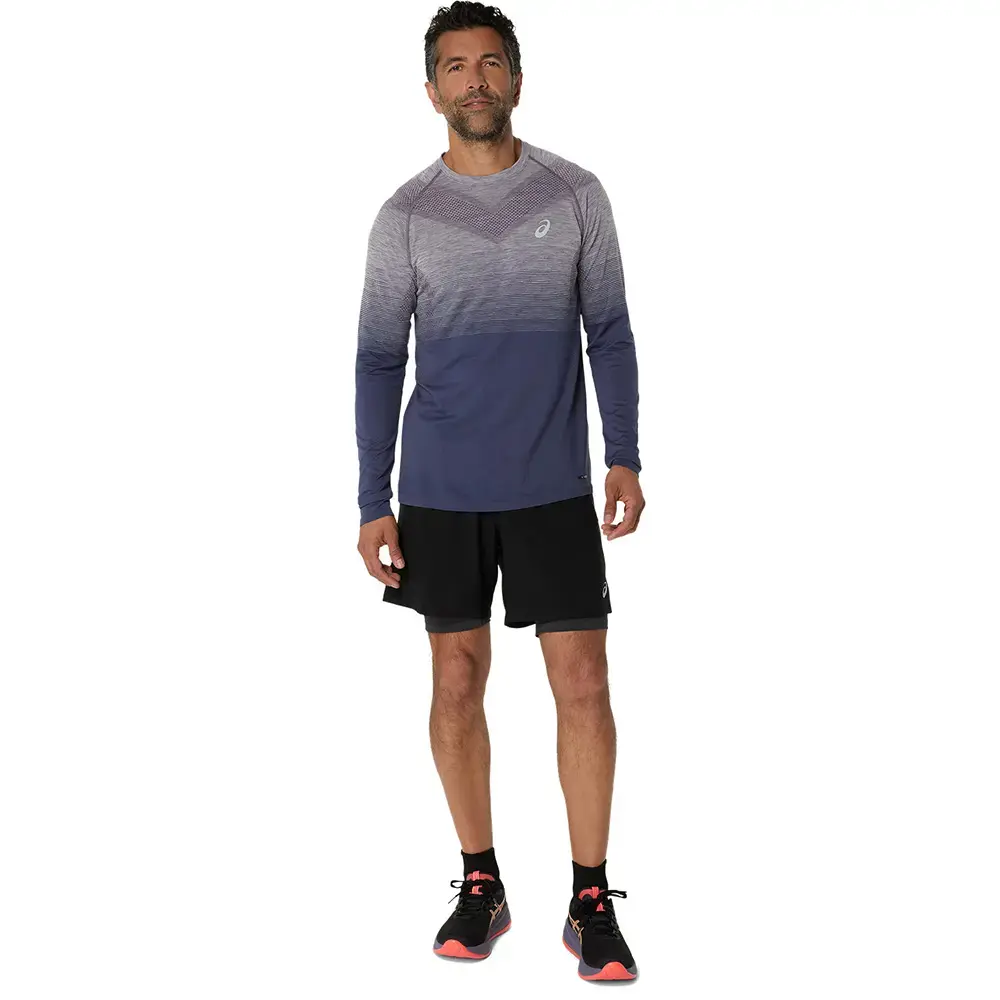 ASICS Seamless Hardloopshirt Lange Mouwen Paars Heren