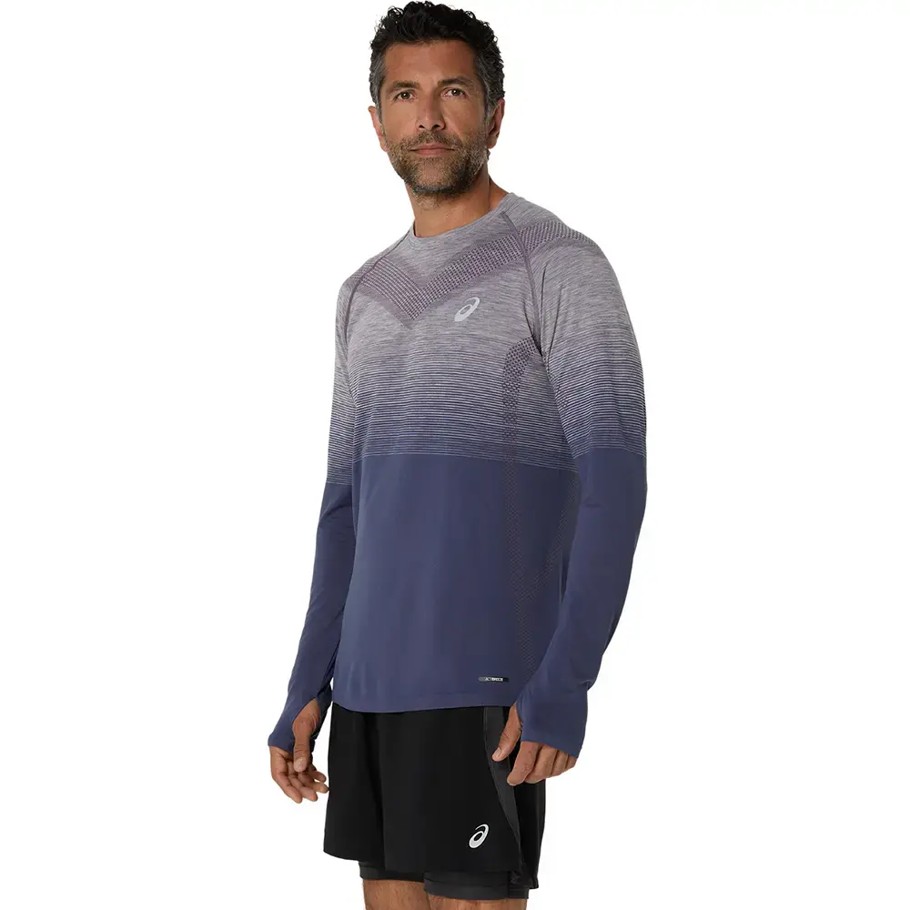 ASICS Seamless Hardloopshirt Lange Mouwen Paars Heren