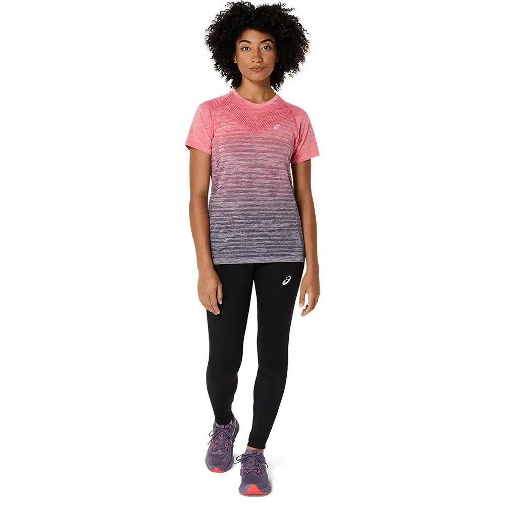 ASICS Seamless Hardloopshirt Korte Mouwen Roze/Paars Dames