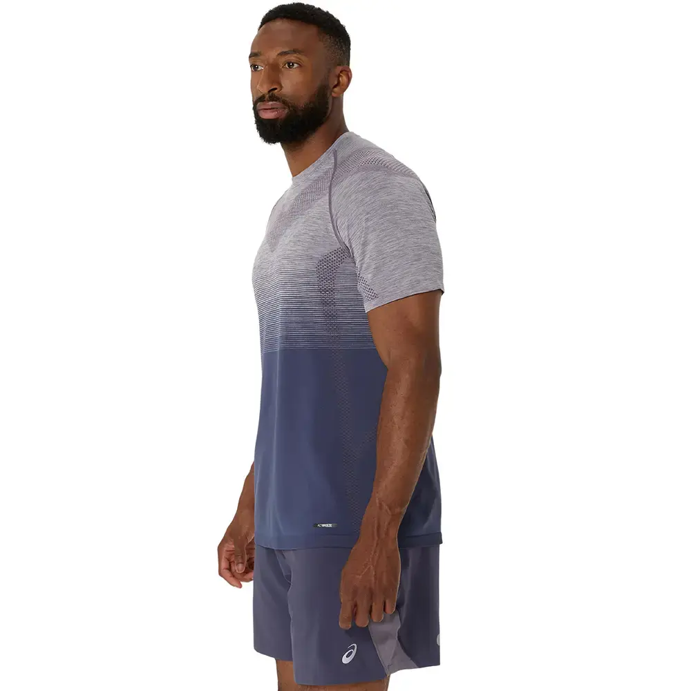 ASICS Seamless Hardloopshirt Korte Mouwen Paars/Grijs Heren