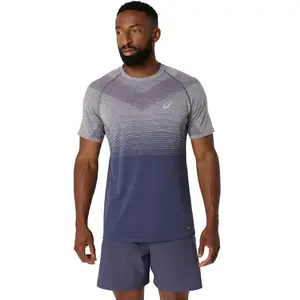 ASICS Seamless Hardloopshirt Korte Mouwen Paars/Grijs Heren