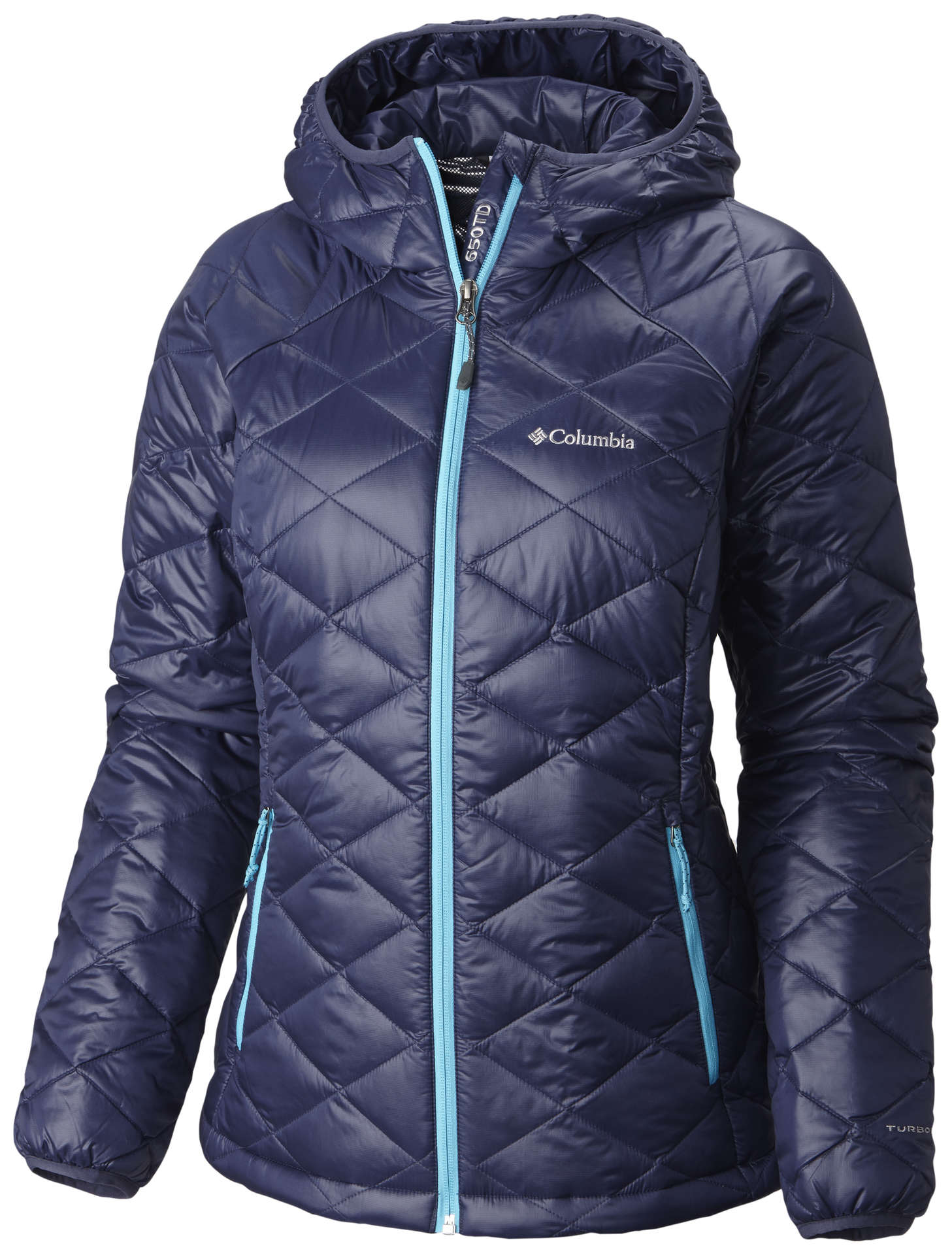 Columbia Trask Mountain 650 TurboDown Hoodie Blauw Dames koop je