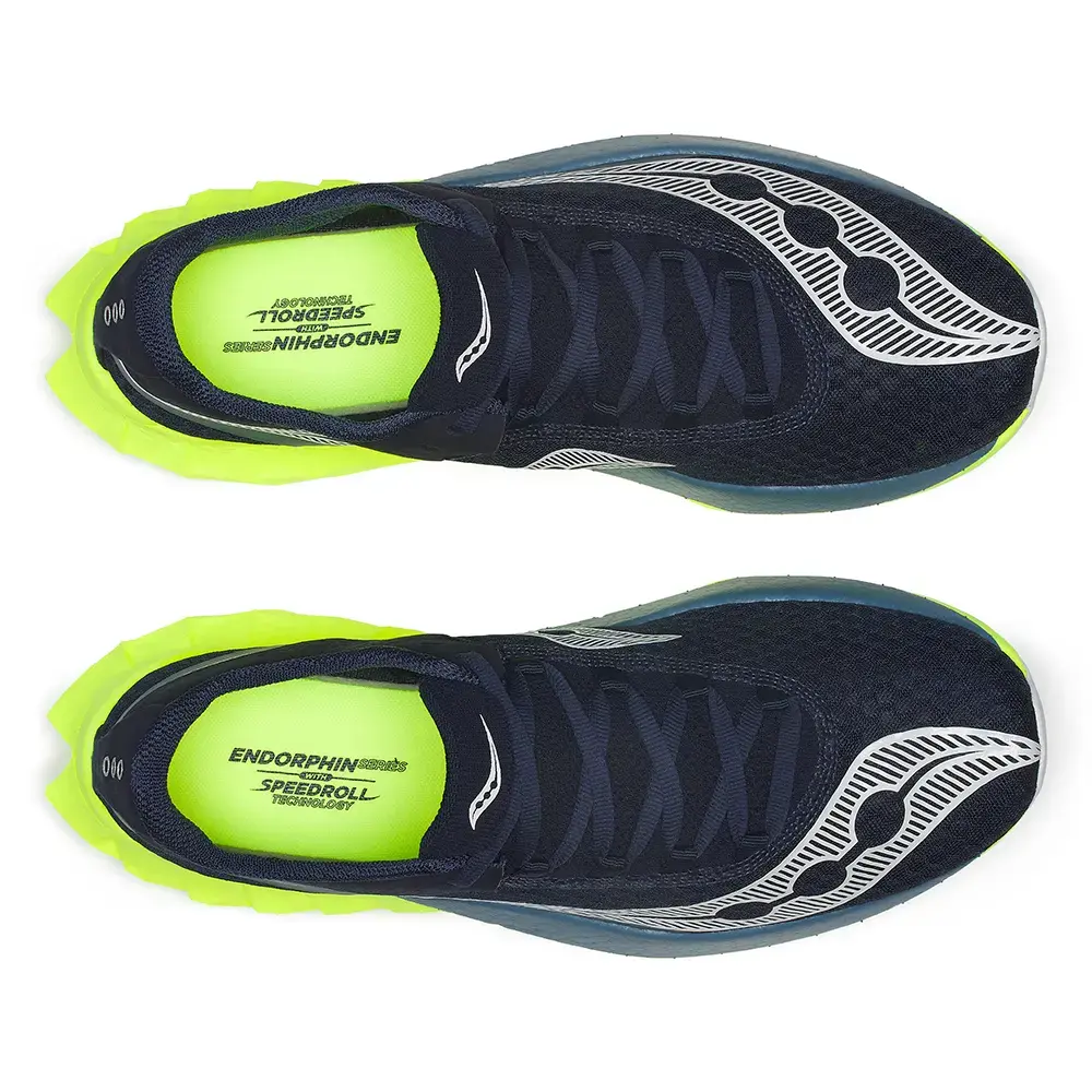 Saucony Endorphin Pro 4 Hardloopschoenen Donkerblauw/Geel Heren