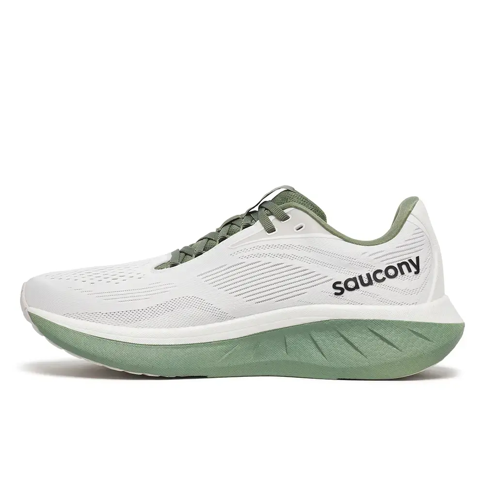 Saucony Ride 18 Hardloopschoenen Wit/Olijfgroen Heren