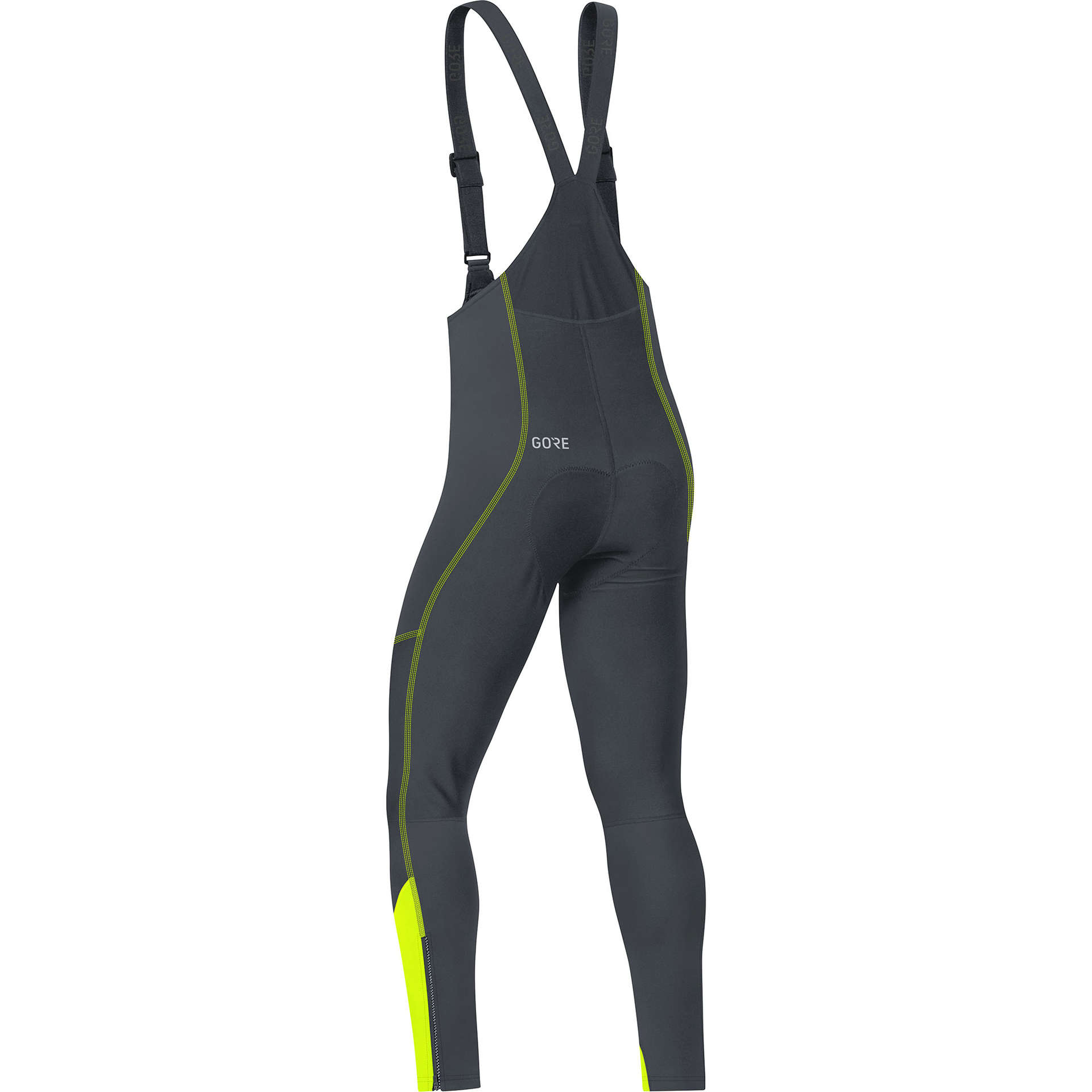 GORE Wear C3 Windstopper Tights+ Fietsbroek Lang Met Zeem Zwart/Neon Geel Heren