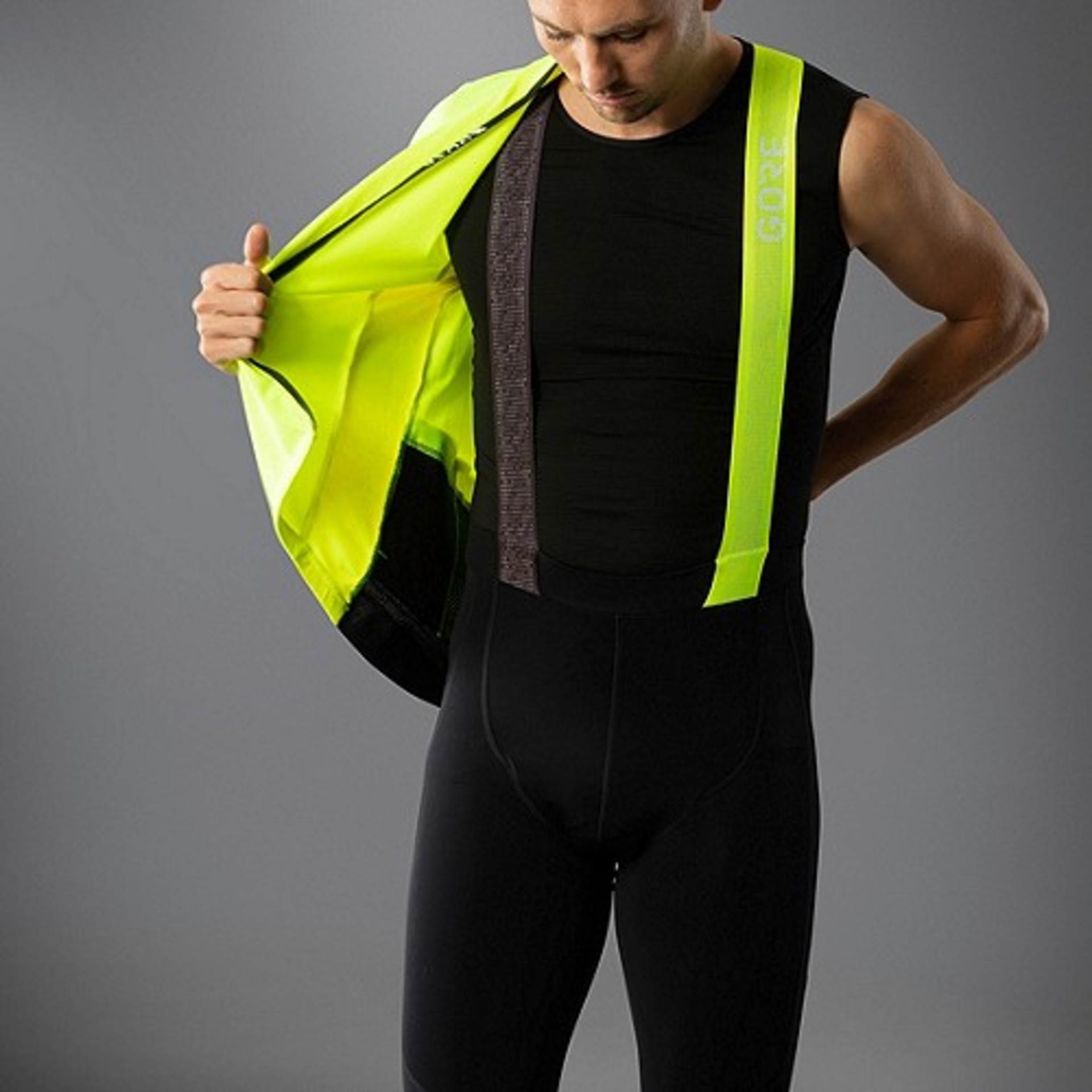 GORE Wear C5 Thermo+ Fietsbroek Lang Met Zeem Zwart/Neon Geel Heren