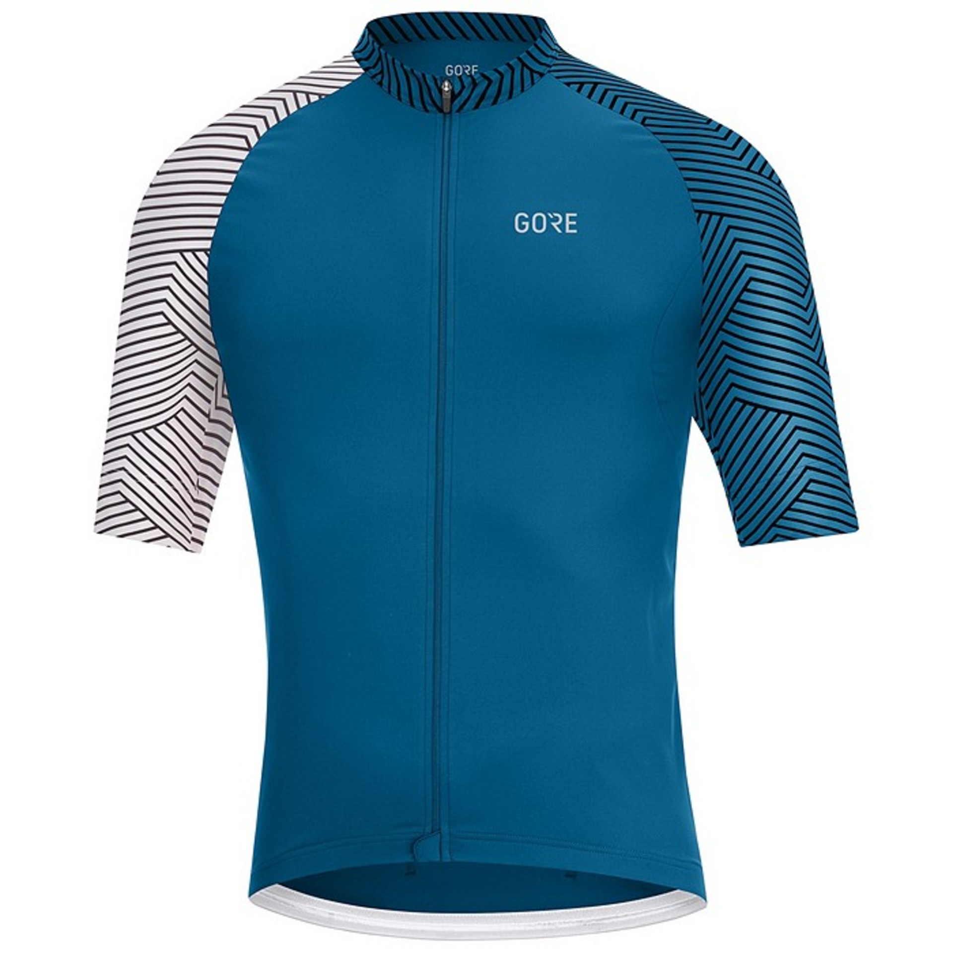 GORE Wear C5 Fietsshirt Korte Mouwen Blauw/Wit/Zwart Heren 