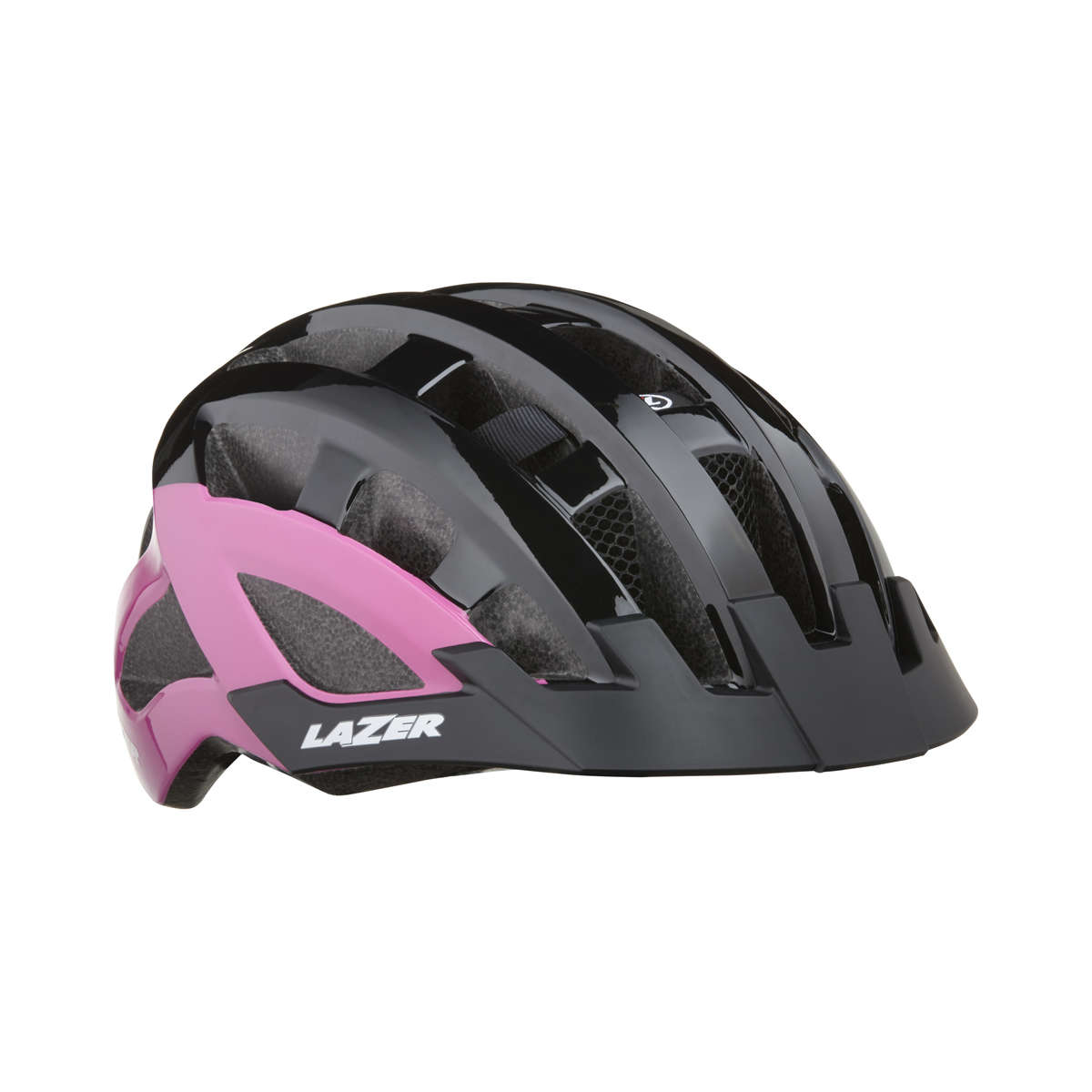 Lazer Petit DLX MTB Fietshelm Zwart/Roze Dames met Net en Led