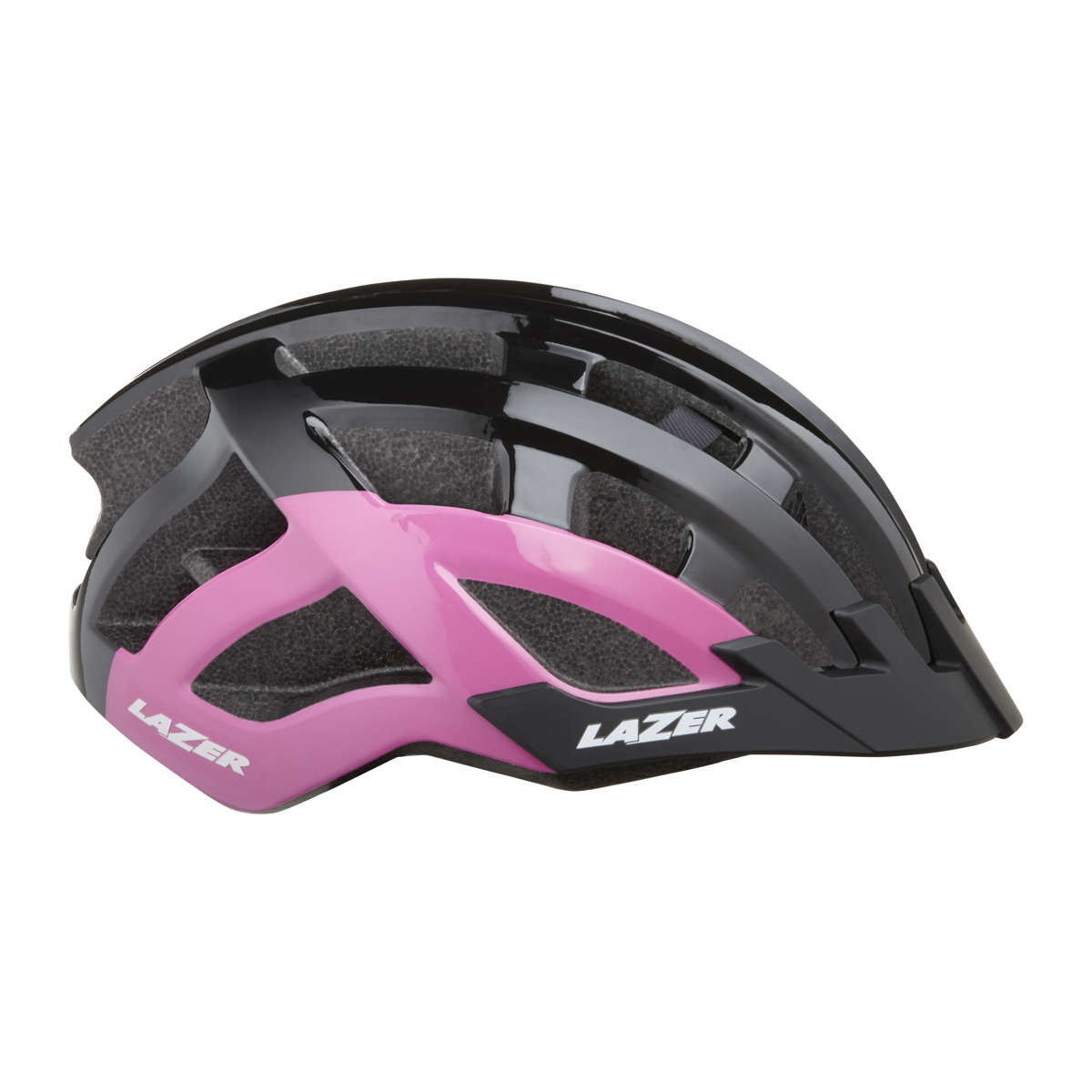 Lazer Petit DLX MTB Fietshelm Zwart/Roze Dames met Net en Led