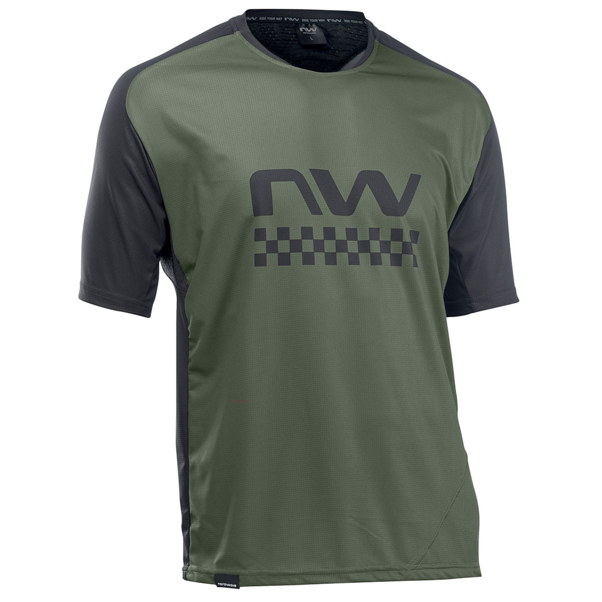 Northwave Edge MTB Fietsshirt Korte Mouwen Donkergroen/Zwart Heren