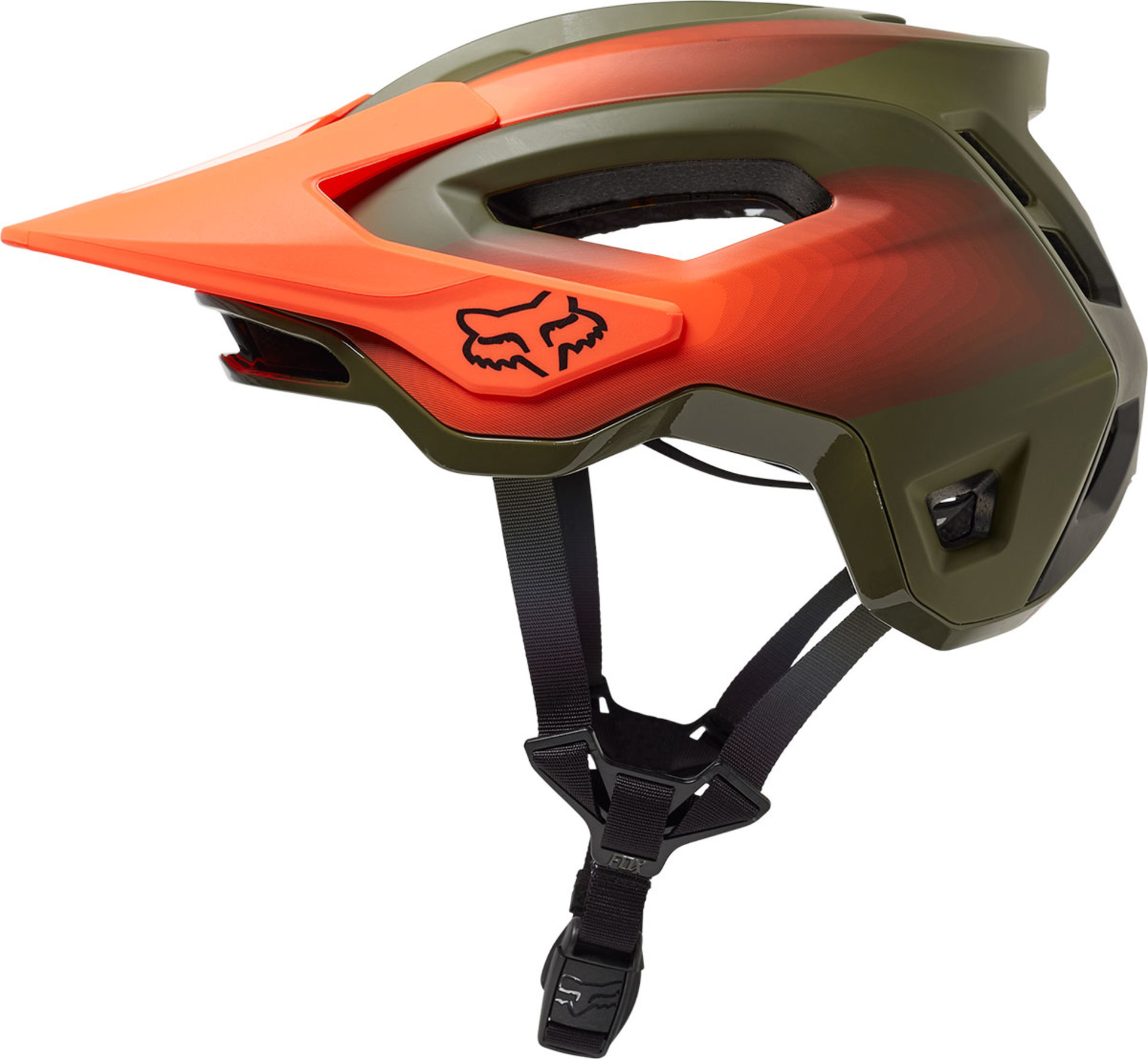 Fox Speedframe Pro MIPS MTB Fietshelm Oranje/Olijfgroen