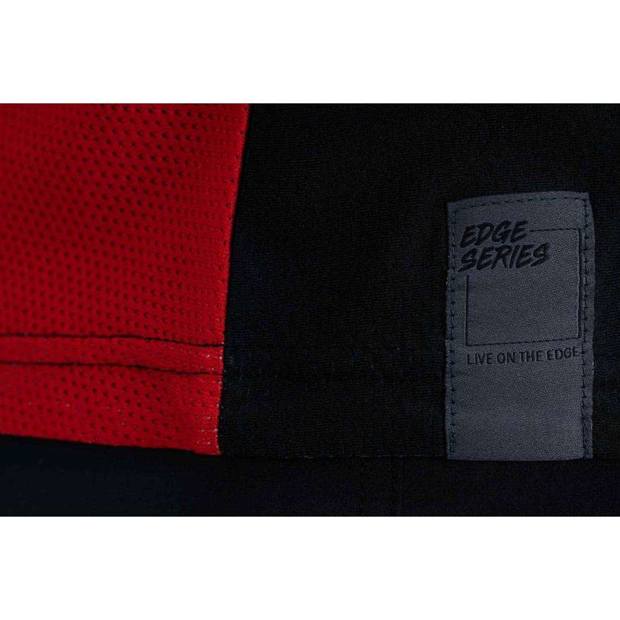 Cube Edge Round Neck MTB Fietsshirt Korte Mouwen Zwart/Rood Heren