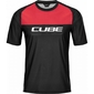 Cube Edge Round Neck MTB Fietsshirt Korte Mouwen Zwart/Rood Heren