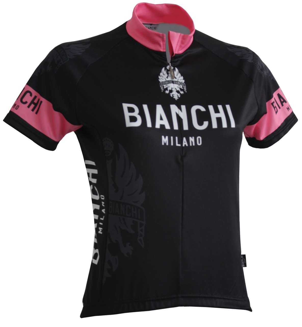 Eddi1 Fietsshirt Korte Mouwen Zwart Roze Dames