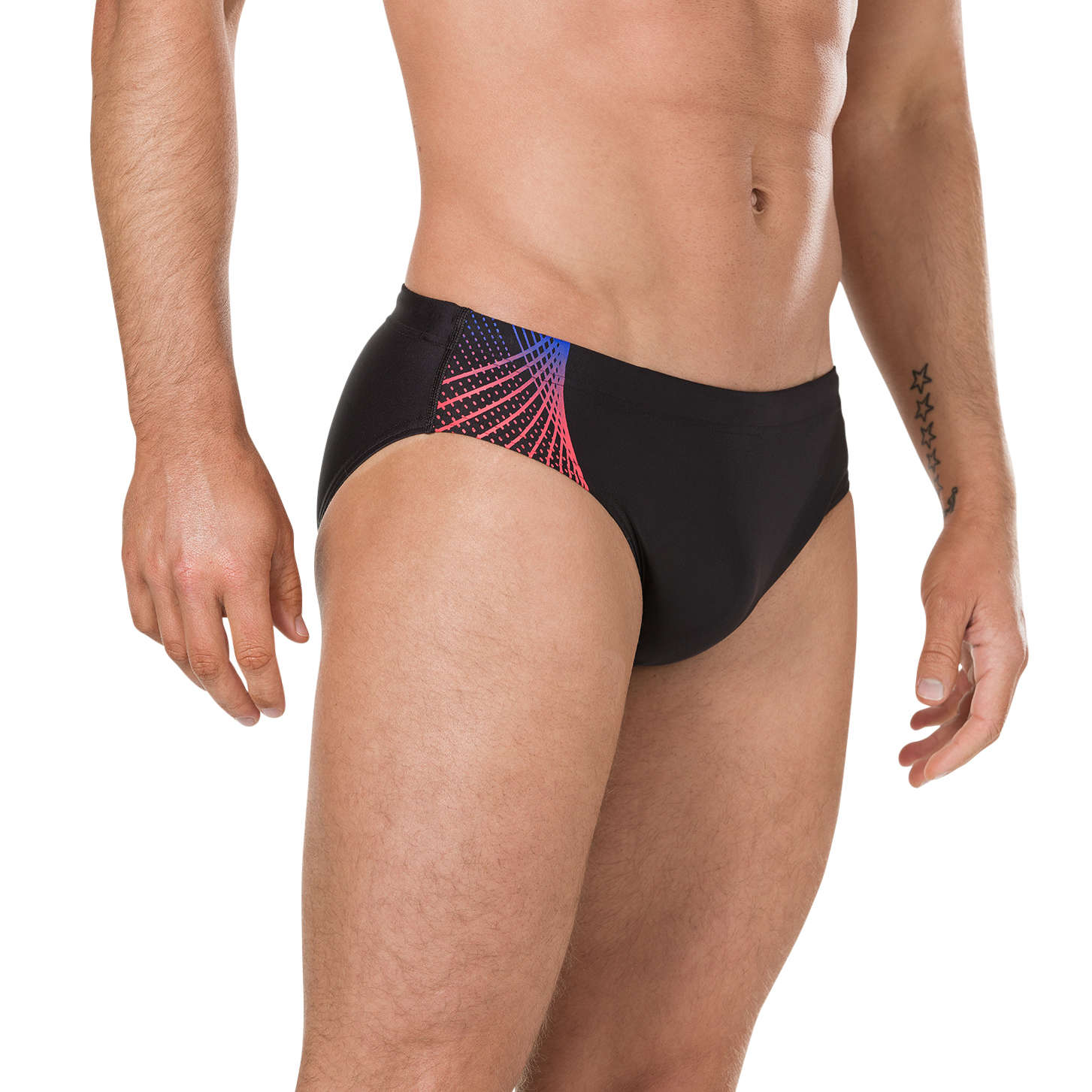 Speedo E10 Brief Placement 7CM Zwembroek Zwart/Rood Heren