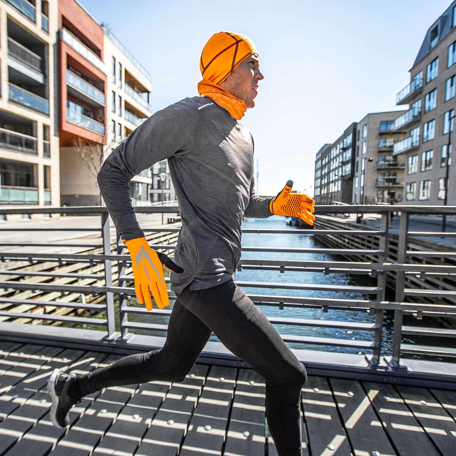 GripGrab Lightweight Thermal Skull Cap Hi-Vis Oranje