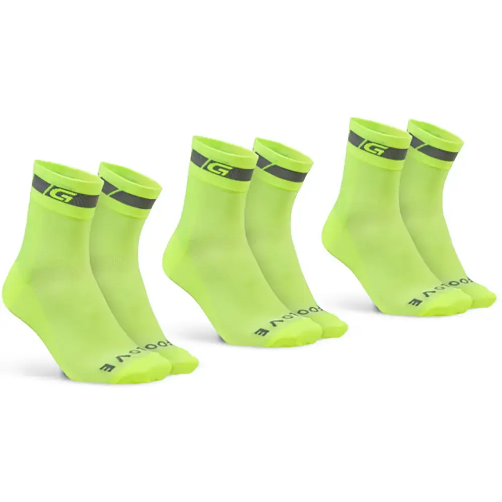 GripGrab Classic Regular Cut Summer Sokken 3-Pack Hi-Vis Geel