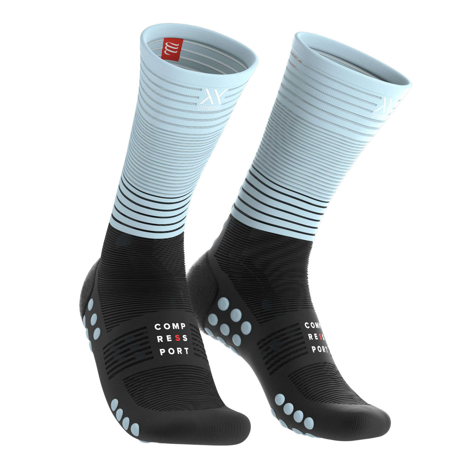 Compressport Mid Compression Socks Zwart/Blauw