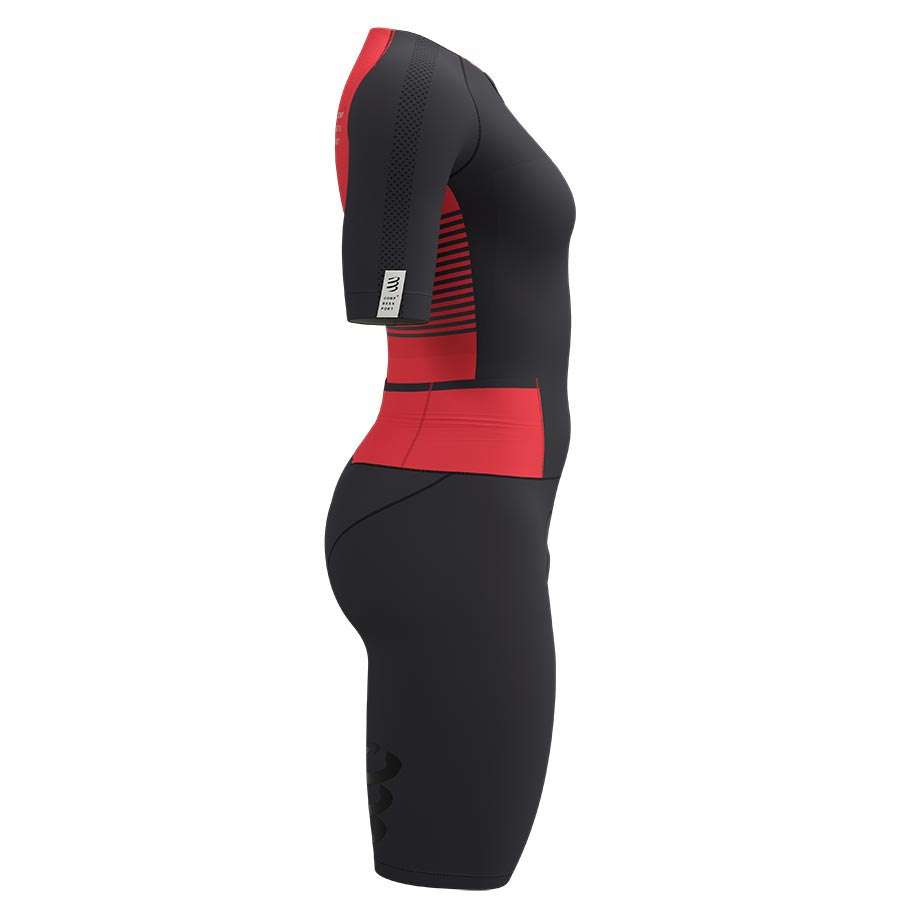 Compressport Aero Trisuit Korte Mouwen Zwart/Roze Dames