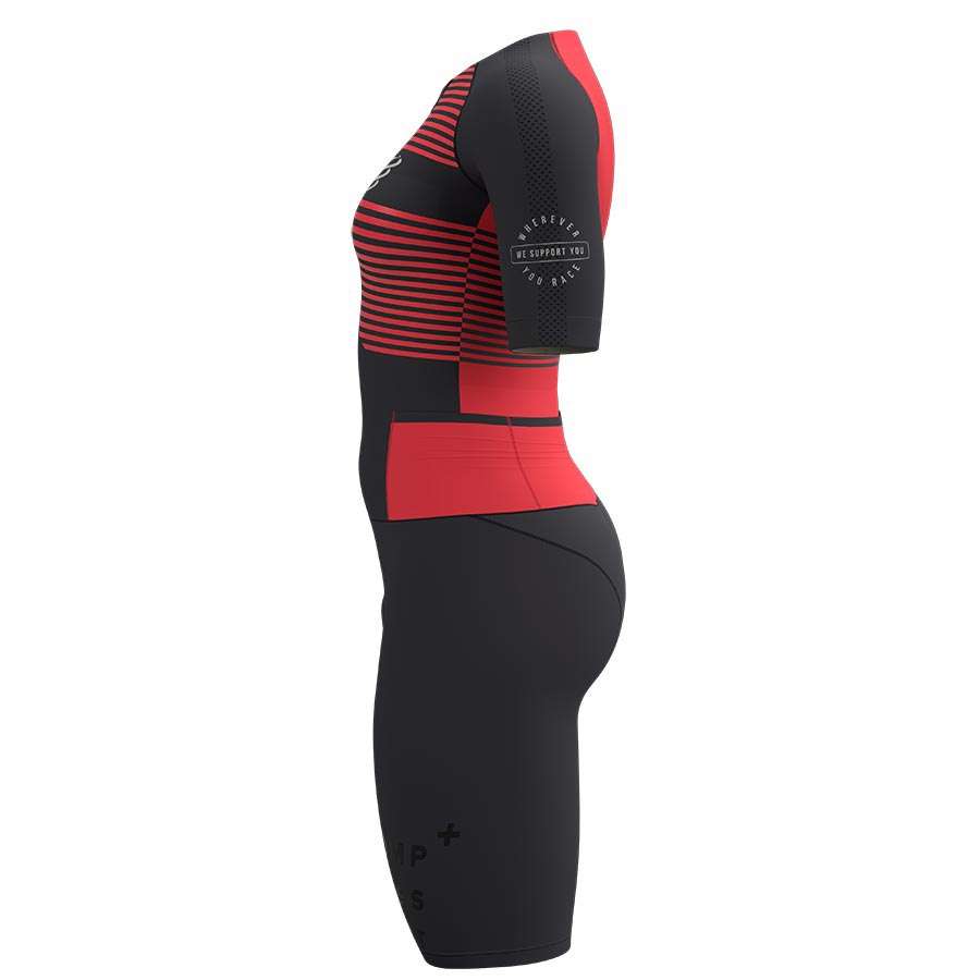 Compressport Aero Trisuit Korte Mouwen Zwart/Roze Dames