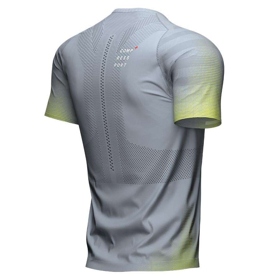 Compressport Racing Hardloopshirt Korte Mouwen Grijs Melange Heren